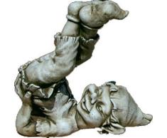 DEGARDEN Figura Decorativa Duende de hormigón-Piedra para jardín o Exterior 24cm.