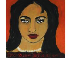 Puerto sibylle Maier - carpeta de arte originales - cuadro - pintado a mano único de fibra acrílica - arte moderno - lienzo - 40 x 40 cm retratos de las mujeres