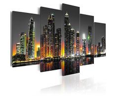 murando - Cuadro en Lienzo 200x100 cm - Ciudad - Impresion en Calidad fotografica - Cuadro en Lienzo Tejido-no Tejido - Noche d-C-0024-b-p