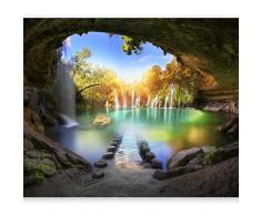 murando Fotomurales Paisaje Cueva 400x280 cm XXL Papel pintado tejido no tejido Decoración de Pared decorativos Murales moderna de Diseno Fotográfico Cascada Naturaleza c-A-0127-a-a