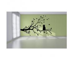azutura Gato negro Vinilos Rama de árbol Pegatina Decorativos Pared Sala de estar Cocina Decoración del hogar disponible en 5 tamaños y 25 colores Grande Negro