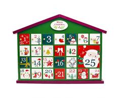Youliy Caja de madera para calendario de adviento con 24 cajones, cajas de regalo para caramelos, decoración del hogar verde