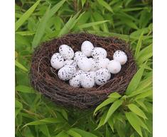 Amosfun Nido de Pájaro Hecho a Mano Nido Artificial Nido de Pájaro de Pascua Nido Adornos Decorativos de Nido de Pájaro para La Decoración del Jardín del Hogar 15 Cm