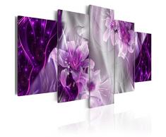 murando - Cuadro en Lienzo 200x100 cm Flores - Abstracto Impresión de 5 Piezas Material Tejido no Tejido Impresión Artística Imagen Gráfica Decoracion de Pared Azucena a-C-0047-b-p