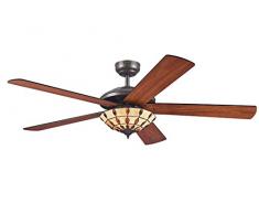 Westinghouse Lighting Comet Tiffany Ventilador de Techo E14, 60 W, Espresso