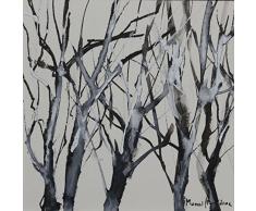 Obras de arte y cuadros de acuarela originales Arboles Secos I (25x25cm, Con Marco)