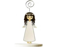 DISOK - Lote 20 Pinzas Portafotos Madera 1ª COMUNIÓN NIÑA. Detalles y Recuerdos Originales Baratos Primera Comunión niña