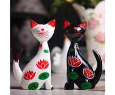 Almabner - Figura Decorativa de Gato, diseño de Pareja Pastoral, No nulo, como se Muestra en la Imagen, 10x5x17cm