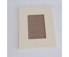 greca Marco de Fotos Rectangular Liso. En Madera Lacado Color Mantequilla Mate.