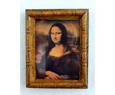 Accesorio Miniatura Casa De Muñecas Mona Lisa Cuadro cuadro en Marco De Madera