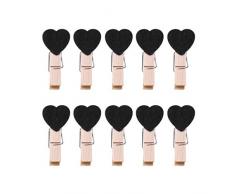 ZengBuks 10Pcs Base de Cubo Hogar Cubo Forma Soporte Soporte de Tarjeta de Lugar de Madera Memo Papel Soporte de Clip de Foto - Negro