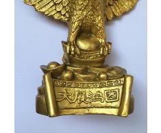 Liangliang988 Estatua de águila con ventosa, latón envejecido, hecho a mano