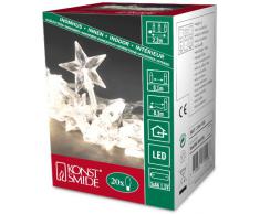 Konstsmide 3181-103 - Guirnalda LED para el árbol de navidad (estrellas acrílicas, 20 diodos de blanco cálido, pilas 3 x AA de 1,5 V)