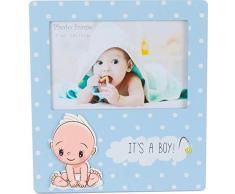 DISOK - Lote 24 Portafotos Its A Boy de Madera. Elegante y divertido portafotos de diseño Original para bautizos. Marcos de niño para Bautizo. Portafotos
