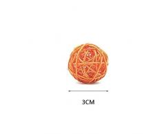 Nubstoer Ratán de 20pcs Wedding Party Colgante Wobble Bola Decorativa de Navidad 3cm Naranja