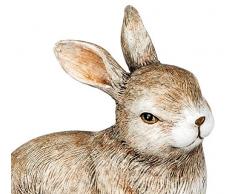 dekojohnson - Figura Decorativa de Conejo de Pascua, Figura de jardín, decoración de Pascua, Color marrón Natural, Sentado, 16 cm