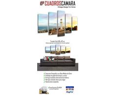 Cuadro Fotográfico Paisaje de faro en el Mar Tamaño total: 165 x 62 cm XXL, Multicolor