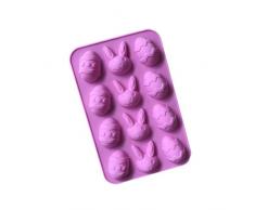 Pascua Mejor decoración para el hogar! Beisoug Lindo Conejito de Pascua Huevos de Silicona Pastel de Chocolate Molde de jabón Molde de Cubo para Hornear (22.5 x 14.7 x 1.6 cm)
