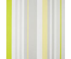 Caselio Only boys 64877194 - Papel pintado de rayas en tonos blanco, gris, amarillo y pistacho