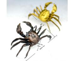 YUNHAO Chino Feng Shui latón Riqueza Auspicious Animal Cangrejo Cangrejo King Estatua Escultura