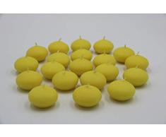 HMH - Velas flotantes (20 unidades, 45 mm de diámetro), color amarillo