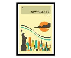 Wall Editions Art-Poster - New-York Travel Poster - Jazzberry Blue