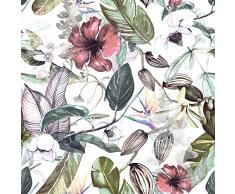 murando Papel Pintado 10 m Tropical Hojas Fotomurales tejido no tejido rollo Decoración de Pared decorativos Murales XXL moderna de Diseno Fotográfico - Flores Hojas Tropicales b-C-0242-j-a