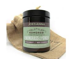 Joe and Anna Marketplace - Vela en Tarro de Cera de Coco y Soja (180 ml), Aroma a limoncillo y Jengibre
