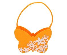 AmaCasa Pascua Cesta Mariposa Fieltro Funda de Fieltro Naranja Pascua Nido Oster Funda 13,5 x 5,5 x 19 cm