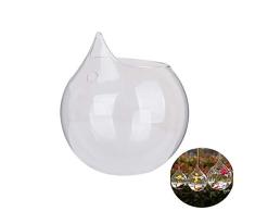 Fablcrew 3pcs jarrón suspendida (Cristal Transparente, Bola para Plantas Flores Vela decoración de Boda Jardín Casa con Cuerda