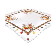 Mantel de conejo de Pascua, 85 x 85 cm, color blanco, crudo, mantel para Pascua