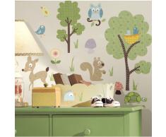 RoomMates RMK1398SCS-Pegatinas, diseÃ±o Pegatinas de Pared Bosque y Animales