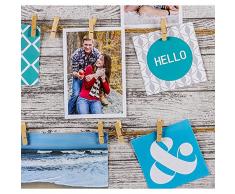 Dcasa - Portafotos con 11 Pinzas de Madera Aire