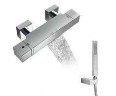 Tres grifería M259309 - Grifo termostatico bañera-ducha slim-cuadro tres con cascada 20217409