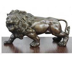 Bronce de trinchar Fierce leones salvajes animales figura estatua