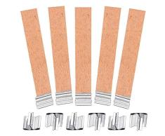 40 pcs/lote de madera cera mecha de vela para la fabricación artesanal de bricolaje hecho a mano(12.5×150mm)