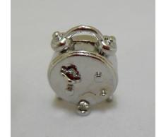 Casa De Muñecas Miniatura 1:12 Báscula Accesorios De Dormitorio Antiguo Cromo Reloj Despertador