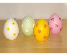 4 x Oster de la vela de huevos de Pascua - velas en 4 coloures en caja de cartón y de huevos de Pascua