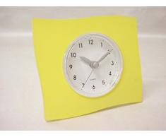 RELOJ DE PIE SOBREMESA MESITA MESILLA GRANDE ACRILICO CUADRADO AMARILLO