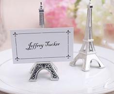 e-meoly Set de 5pcs lugar titular de la tarjeta de la torre Eiffel estilo tarjeta abrazadera soporte cuadro fotos de nota memo clip de tarjeta de nombre soporte para jardín boda fiesta Deco