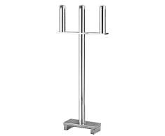 Fink – Candelabro, Suelo Candelabro Memphis – 3 de Brazos – Acero Inoxidable niquelado – h77,5 X b33,5 cm