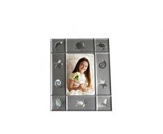 Lote de 25 Portafotos Plateados con Figuras. Detalles de Bautizo y Comunión.