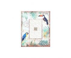 CAPRILO Marco de Fotos Decorativo de Madera Loros. Portafotos y Portarretratos. Regalos Originales. Decoración Hogar. 26 x 21 x 1 cm.