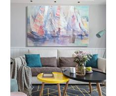 Danjiao Arte Abstracto Moderno Carteles E Impresiones Arte De La Pared Lienzo Pintura Acuarela Velero Cuadros Decorativos Para Sala De Estar Sin Marco Sala De Estar Decor 60x90cm