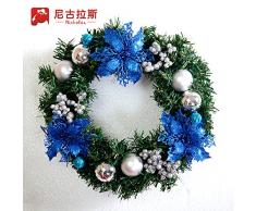 La corona corona de ratán decoraciones de Navidad tiendas escaparate tapices colgantes puertas