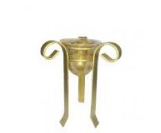 Candelabro de vela de vidrio y metal, candelabro estilo antiguo en el color de la antigüedad del oro soporte velas de cristal altura 22 cm diseñado y fabricado por la Oberstdorfer Glashütte