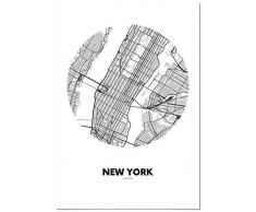 Panorama® Póster Mapa Círculo de Nueva York 35 x 50 cm - Impreso en Papel 250gr - Póster Pared - Cuadros Decoración Salón y Dormitorio - Póster Decorativos - Cuadros Modernos