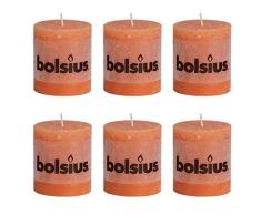 Bolsius Vela del Pilar Rústica 80 x 68 mm 6 Piezas Naranja