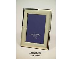 CAPRILO. Set de 2 Marcos de Fotos Decorativos de Metal Plateados. Portarretratos. Portafotos, Regalos Originales de Comunión y Bautizos. Decoración Hogar. Foto 10 x 15 cm. IB 6