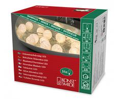 Konstsmide LED guirnalda, blanco de algodón bolas, tamaño pequeño, 16 diodos de luz blanca cálida, 24 V transformador interno, cable transparente 3135-103